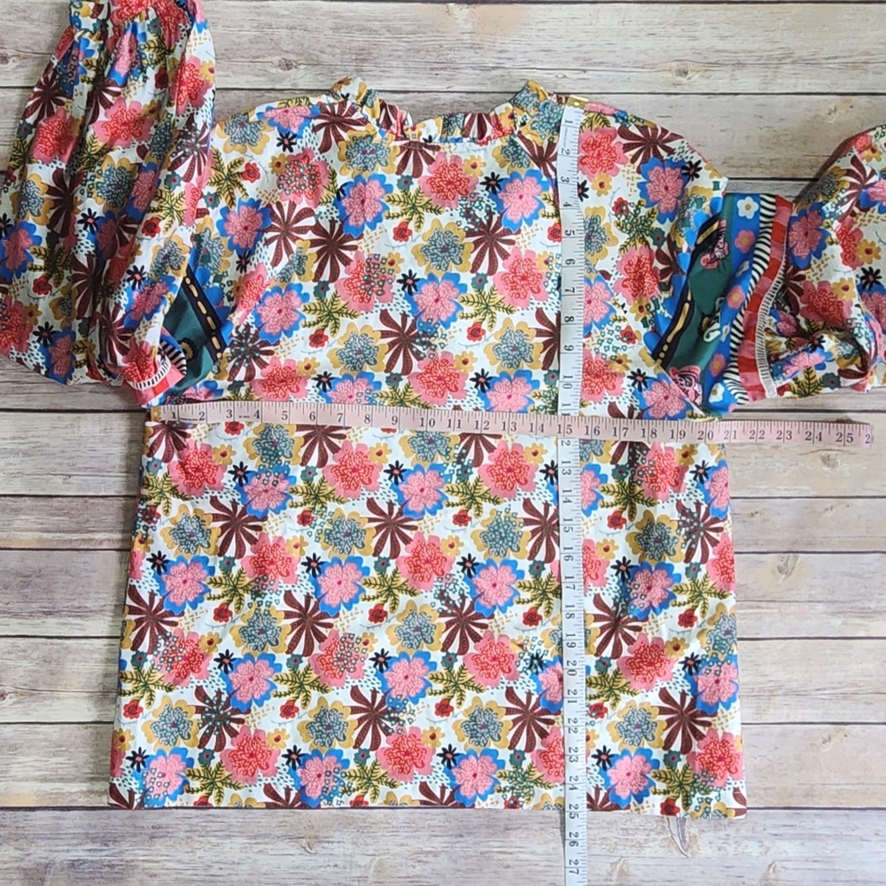 Emily Lovelock Emma Floral Tiger Blouse Size L - Picture 7 of 7